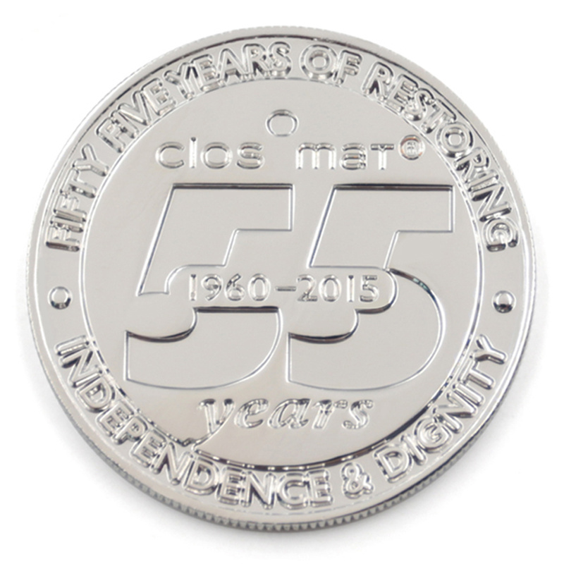 メーカー カスタム記念日の光沢のあるシルバーのお土産コイン