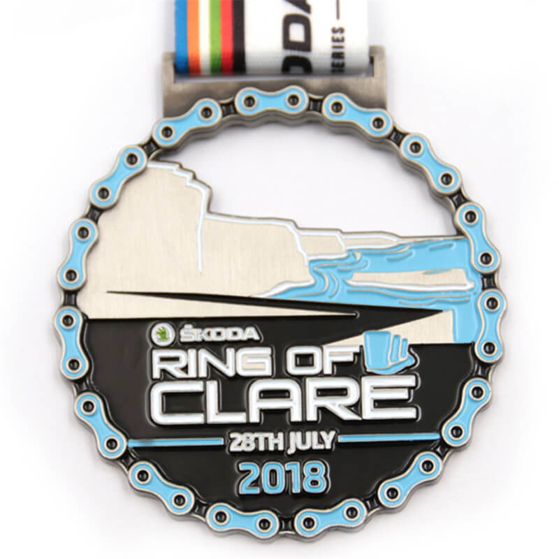 Custom metal ring cycling medals