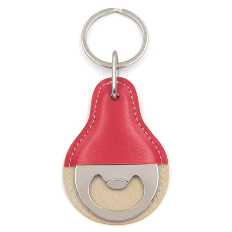 Bottle opener leather keychain