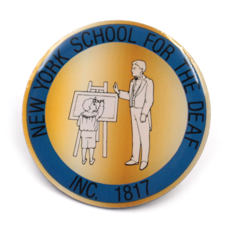 School logo metal pin
