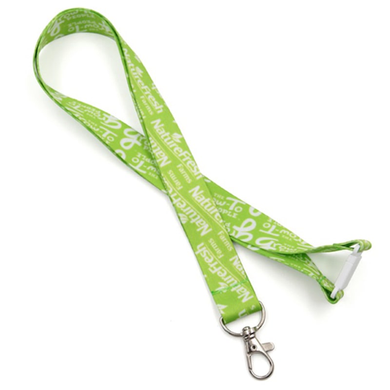 Green polyester logo lanyard custom supplier