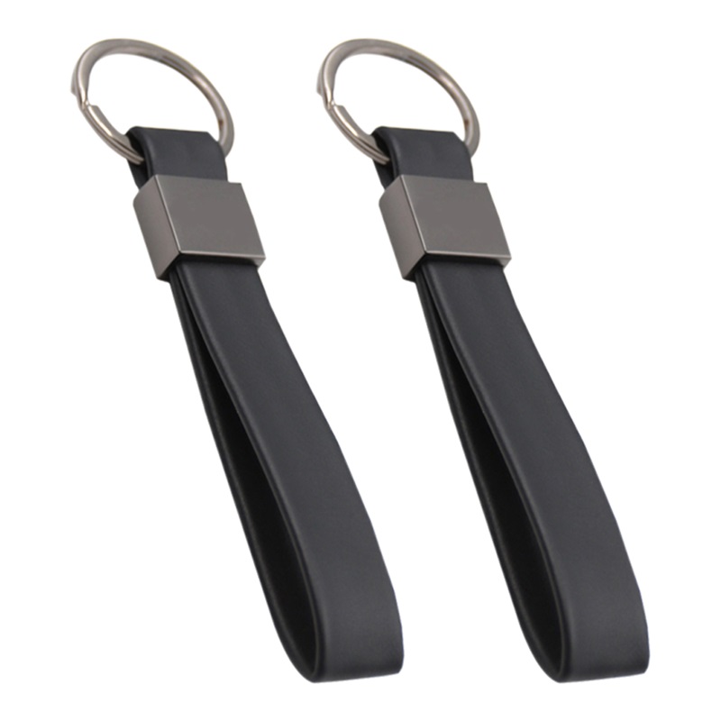 Black wrist leather keychain