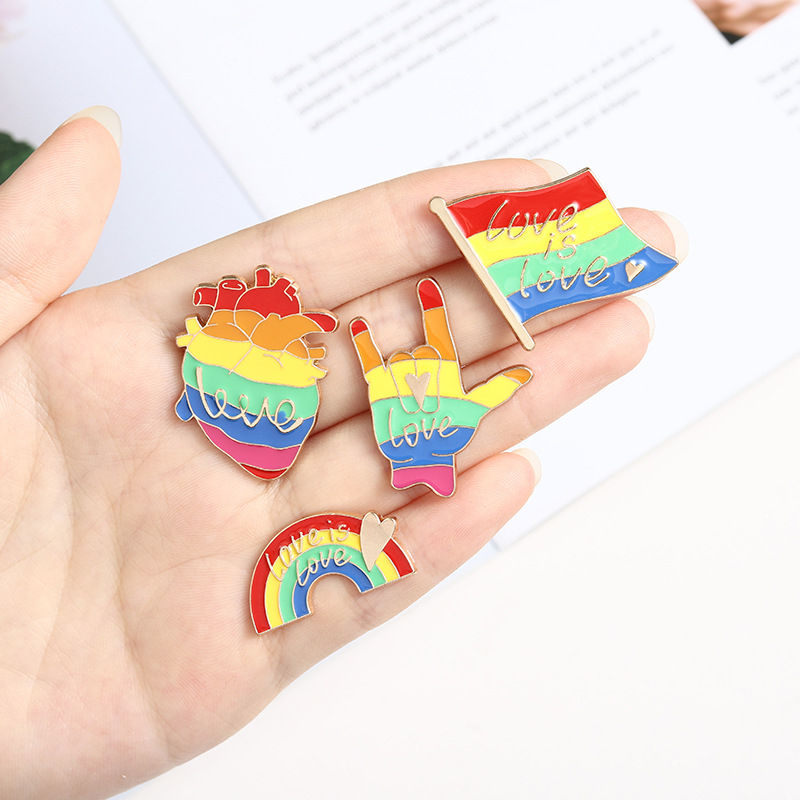 rainbow pride enamel pin